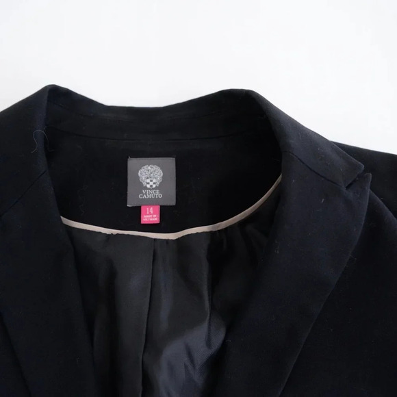Vince Camuto Black Blazer with Single Gold Button Fitted Jacket Size 14 - Picture 11 of 13